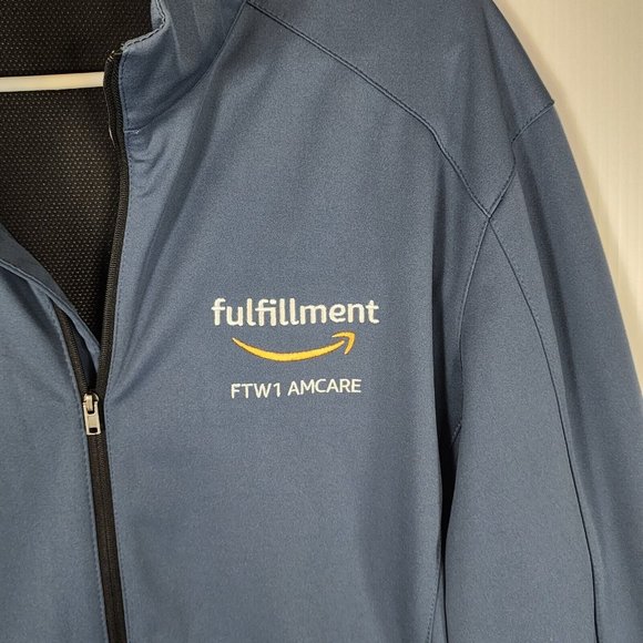 Port Authority Amazon Fulfillment Employee Jacket Unisex Sz Large Blue Full Zip - Picture 3 of 8